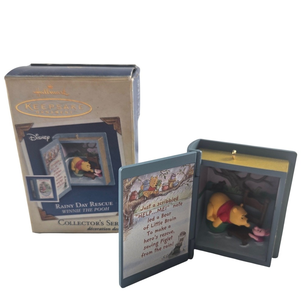 Hallmark Keepsake Ornament Winnie the Pooh 2005 Rainy Day Rescue Book Series